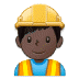 👷🏿‍♂️ man construction worker: dark skin tone display on Samsung